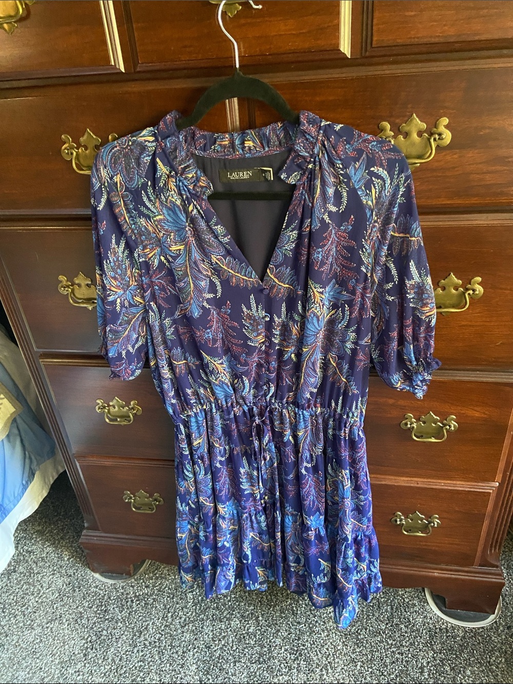 Ralph Lauren Blue Floral Dressy Dress